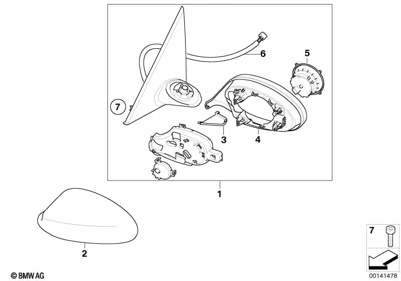 Fold-in outside mirror
