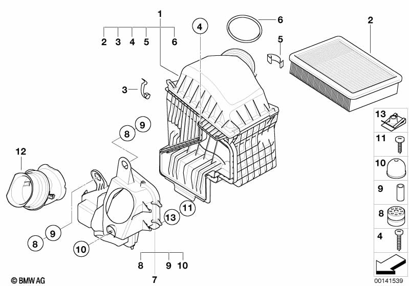 Intake silencer / Filter cartridge Intake silencer / Filter cartridge