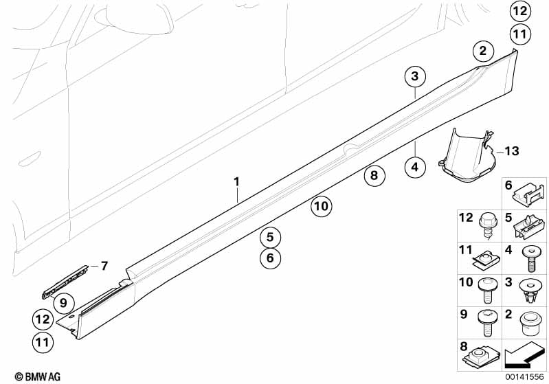 Cover door sill / wheel arch