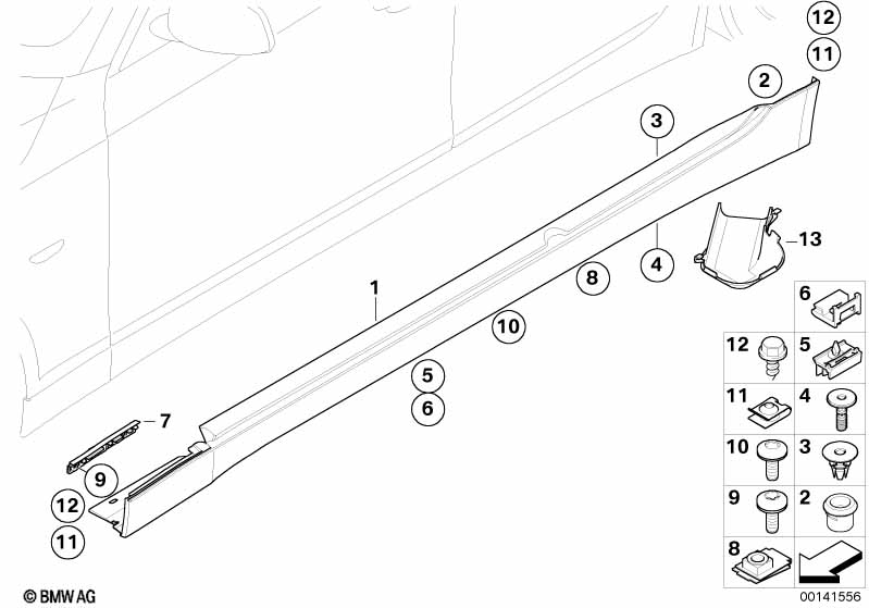 Genuine BMW 51777147548 E61 Covering Cap Tension Strut, Right (Inc. 525xi, 525i & 520i) | ML Performance EU Car Parts