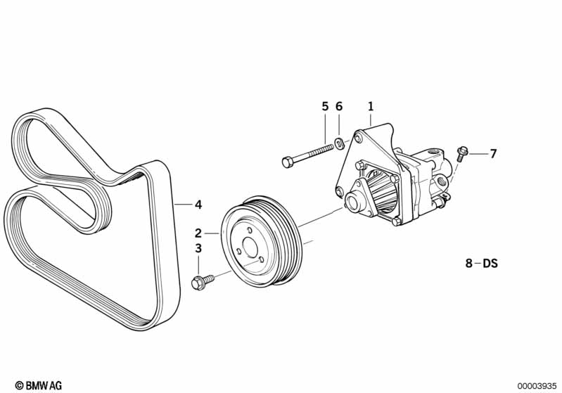 Hydro steering-vane pump/mounting