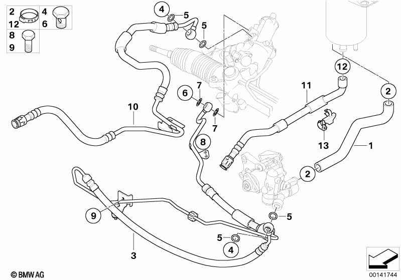 Power steering/oil pipe/Active steering