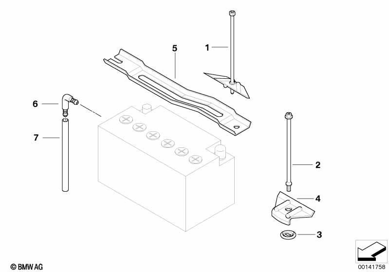 battery holder and mounting parts