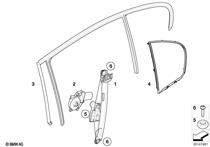Door window lifting mechanism rear