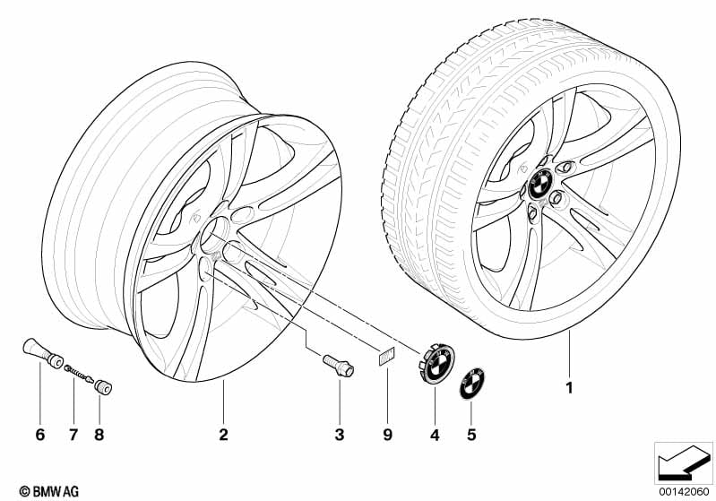 BMW alloy wheel, M double spoke 184