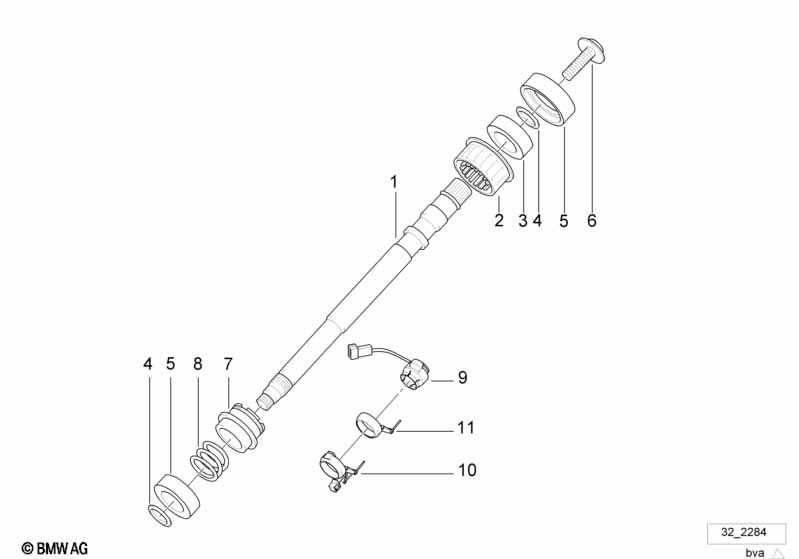 Steer.col.-steer. spin. upper
