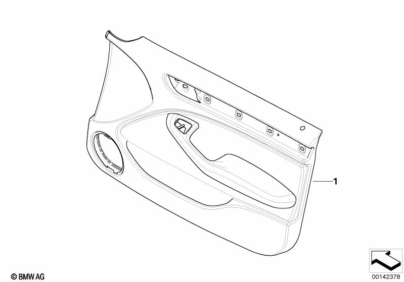 Door trim panel, front