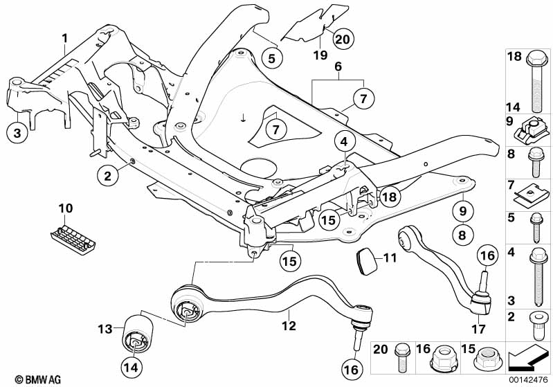 Frnt axle support,wishbone/tension strut