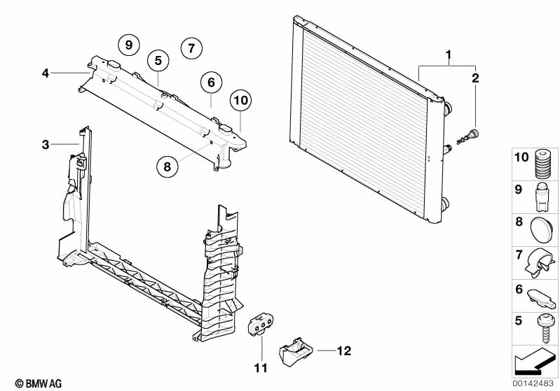 Genuine BMW 17112282732 E60 E61 E63 Radiator (Inc. M5 & M6) | ML Performance EU Car Parts