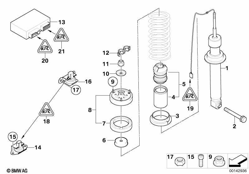 Genuine BMW 33526767116 E65 E66 Spring Strut, Rear (Inc. 745i, 740d & 730i) | ML Performance UK Car Parts