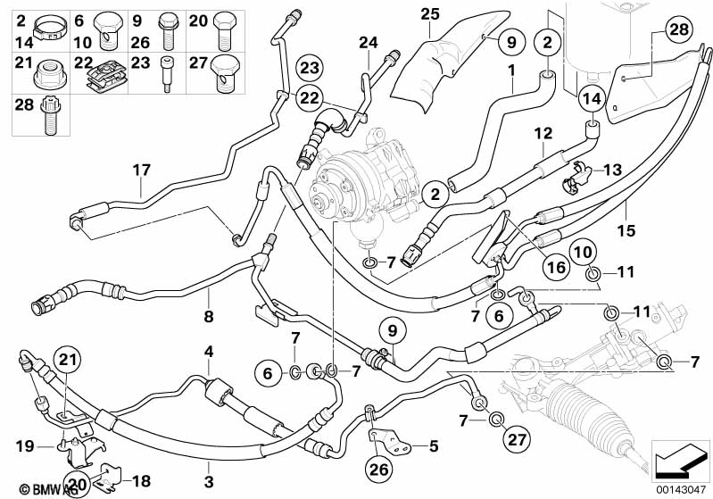 Power steering/oil pipe/dynamic drive