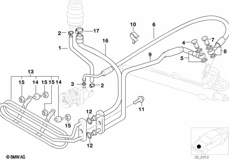 Hydro steering-oil pipes