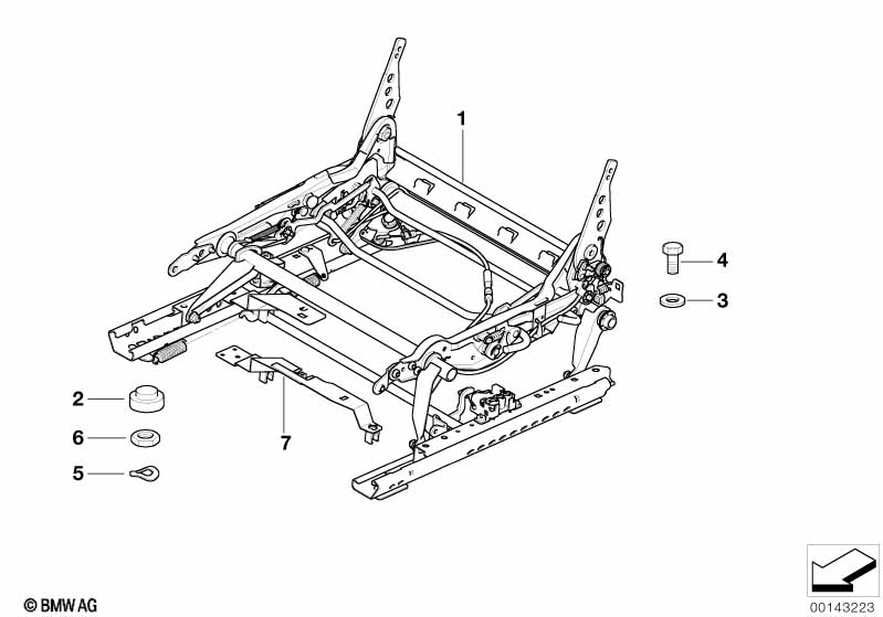 Genuine BMW 52107053948 E85 E86 Seat Mechanism Right (Inc. Z4 3.0si, Z4 3.0i & Z4 2.0i) | ML Performance EU Car Parts