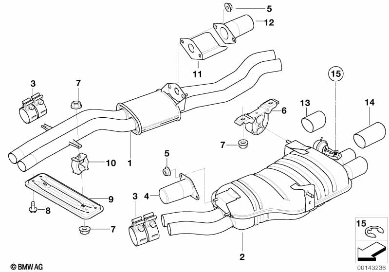 Center and rear muffler