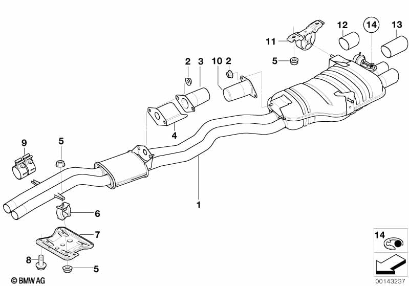 Center and rear muffler