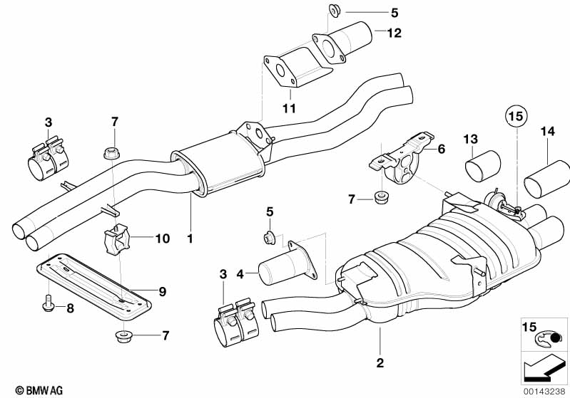 Genuine BMW 18107511433 E46 Tailpipe Tip, Chrome (Inc. 330i, 325Ci & 330Ci) | ML Performance EU Car Parts