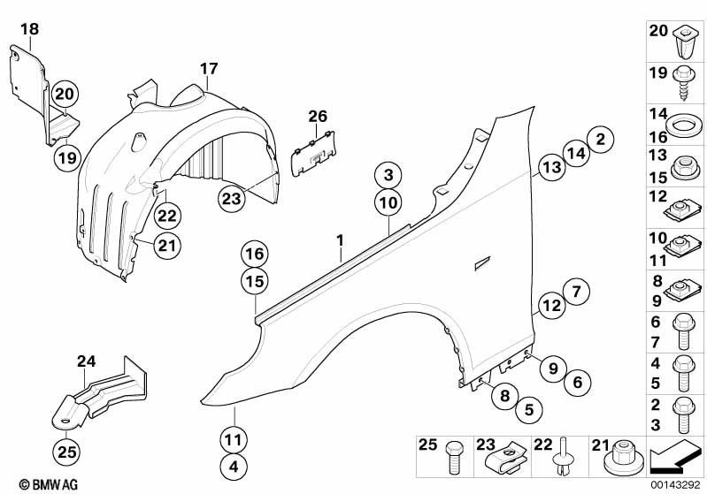 Genuine BMW 41357898315 E60 E61 Side Panel, Front Left (Inc. M5) | ML Performance UK Car Parts