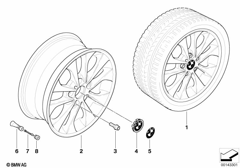 Genuine BMW 36116757042 E87 E46 Light Alloy Rim 7JX17 ET:47 (Inc. 330d, 330Ci & 316i 1.6) | ML Performance EU Car Parts