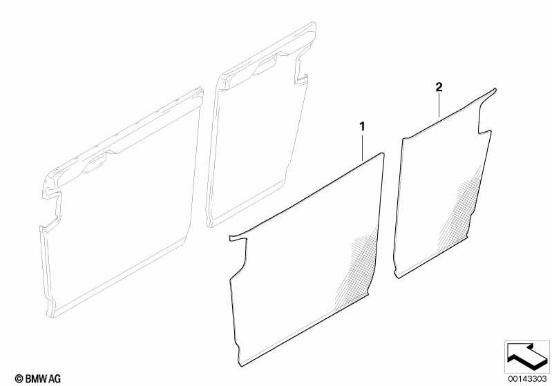 Seat, rear, backrest trim covers