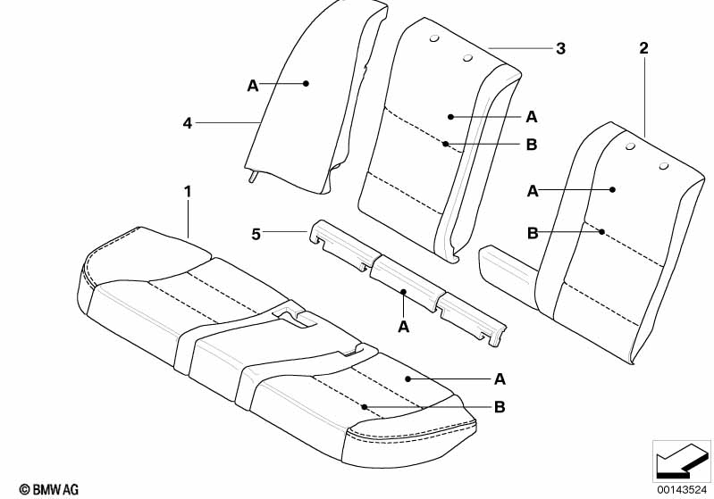 Individual sports seat cover, rear