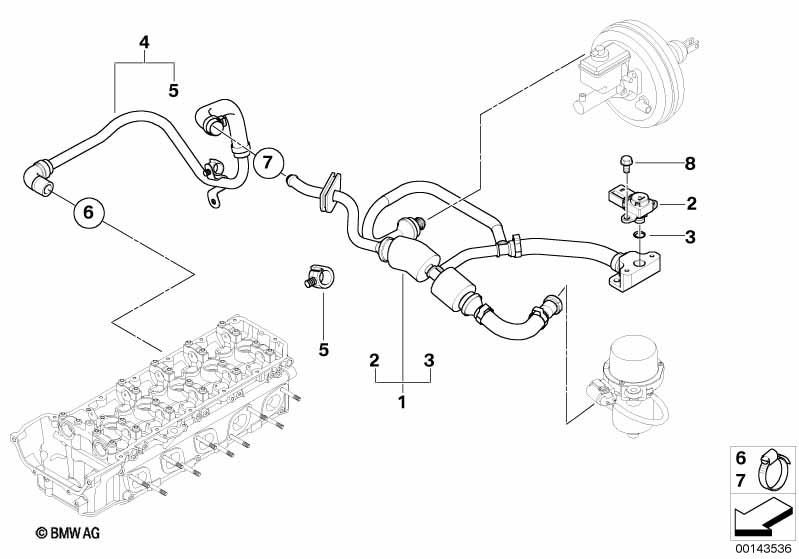 Genuine BMW 11617836996 E64 E60 E63 Vacuum Pipe (Inc. M5 & M6) | ML Performance UK Car Parts