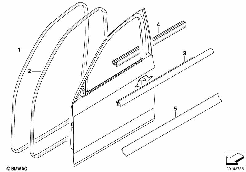Door weatherstrip front