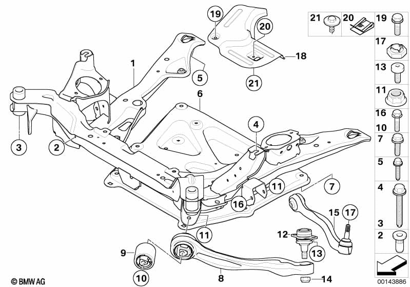 Frnt axle support,wishbone/tension strut