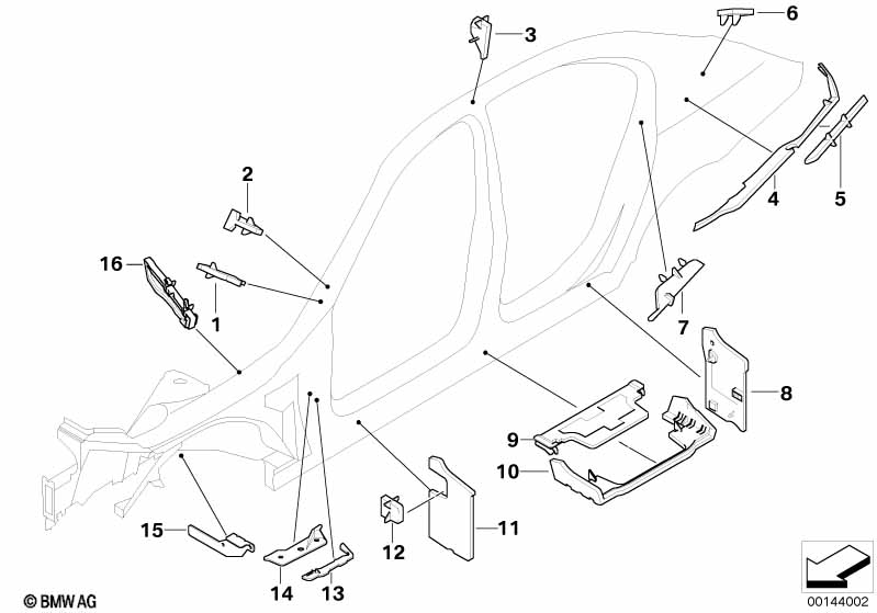 Genuine BMW 41147135324 E61 E60 Moulded Part F Supporting Strut, Right (Inc. 525d, M5 & 523i) | ML Performance UK Car Parts