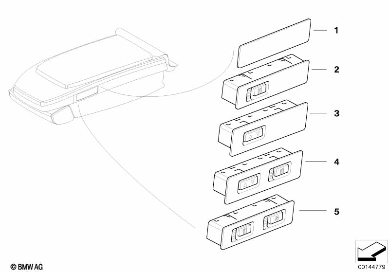 Genuine BMW 61316918420 E66 E67 E65 Switch Heater/Head Rest, Left (Inc. 735Li, 735i & 745Li) | ML Performance EU Car Parts