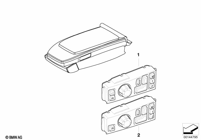 Seat adjustment switch, rear