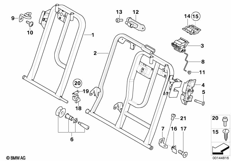 Genuine BMW 52203400558 E83 Frame, Backrest Left (Inc. X3) | ML Performance EU Car Parts