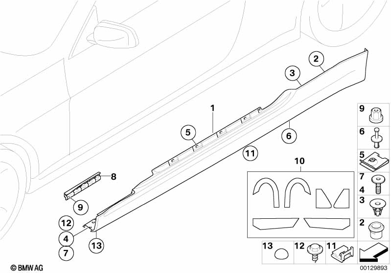 M cover for rocker panel / wheel arch