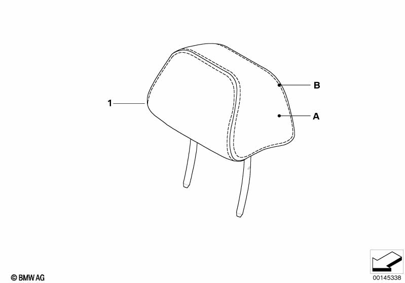 Individual headrest, leather, rear