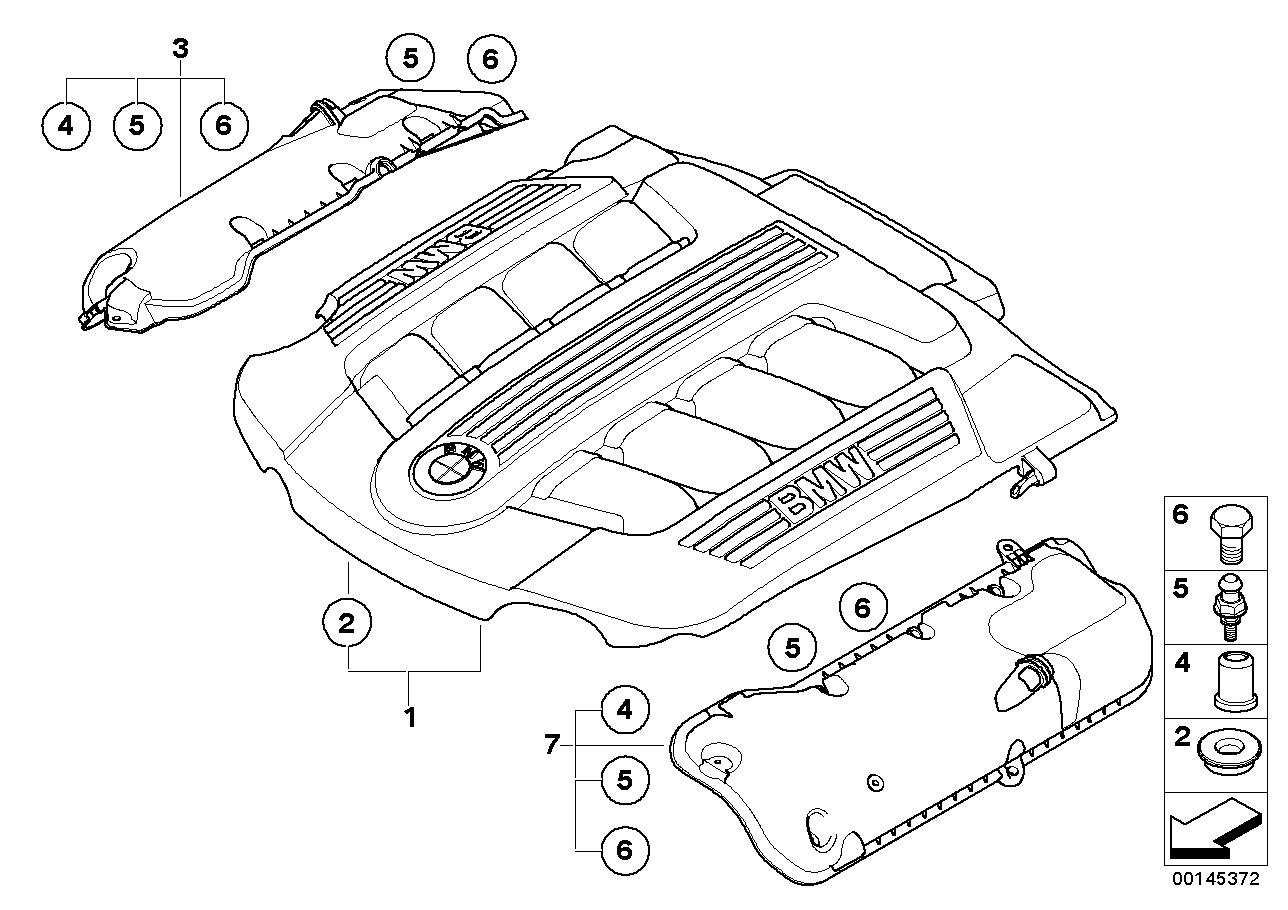 Genuine BMW 11147791990 E65 Cover, Acoustic (Inc. 745d) | ML Performance US Car Parts