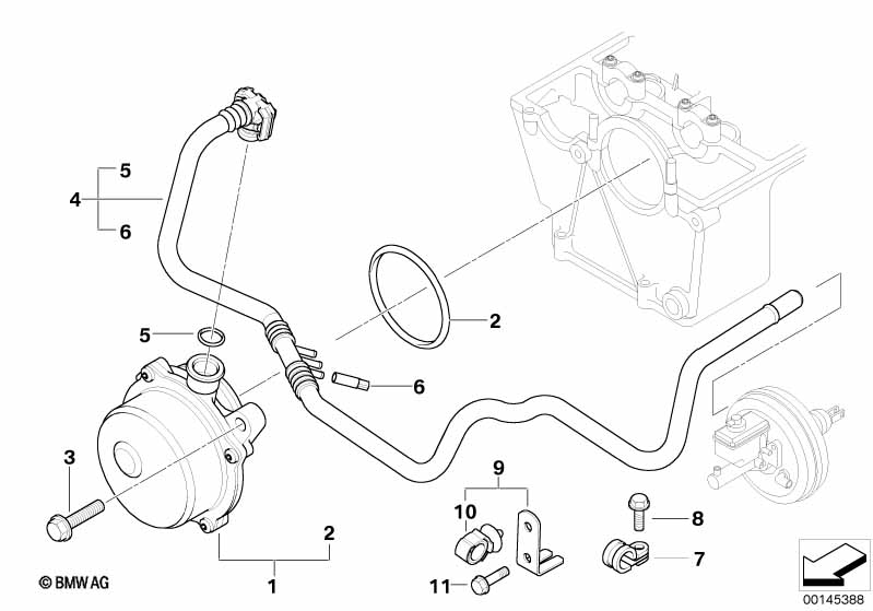 Genuine BMW 11667792450 E65 Vacuum Pipe (Inc. 745d) | ML Performance UK Car Parts