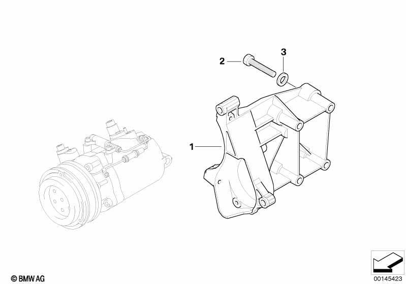 Climate compressor mounting parts