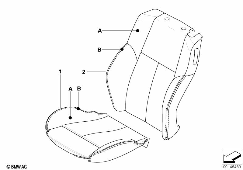 Genuine BMW 52107972118 E64 Cover Backrest Leather Right INDIVIDUAL (Inc. 630i, 635d & 650i) | ML Performance EU Car Parts