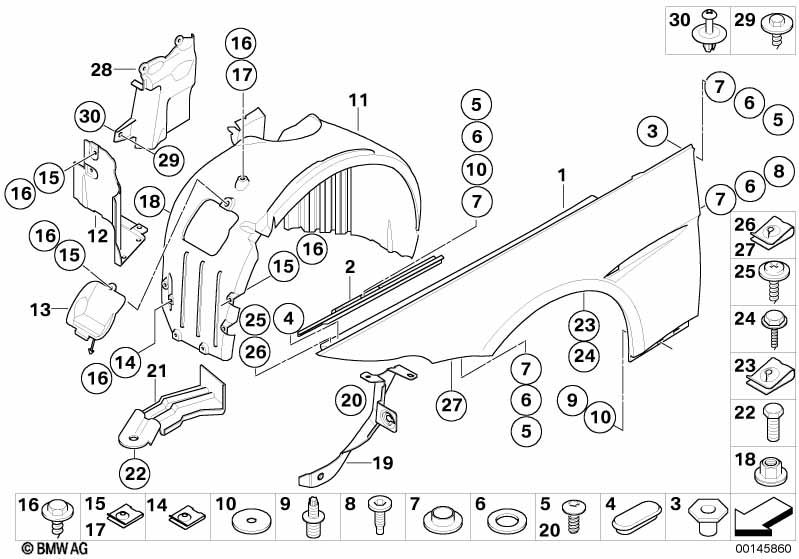 Genuine BMW 51717052476 E64 E63 Lid, Wheelhouse Cover, Front Right (Inc. 650i, 635d & M6) | ML Performance UK Car Parts