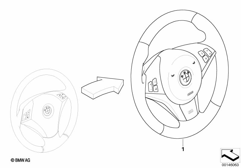 Genuine BMW 32342283939 E60 E61 E63 M Sports Steer.-Wheel, Airbag, Leather SCHWARZ (Inc. 530xi, 535d & 550i) | ML Performance EU Car Parts