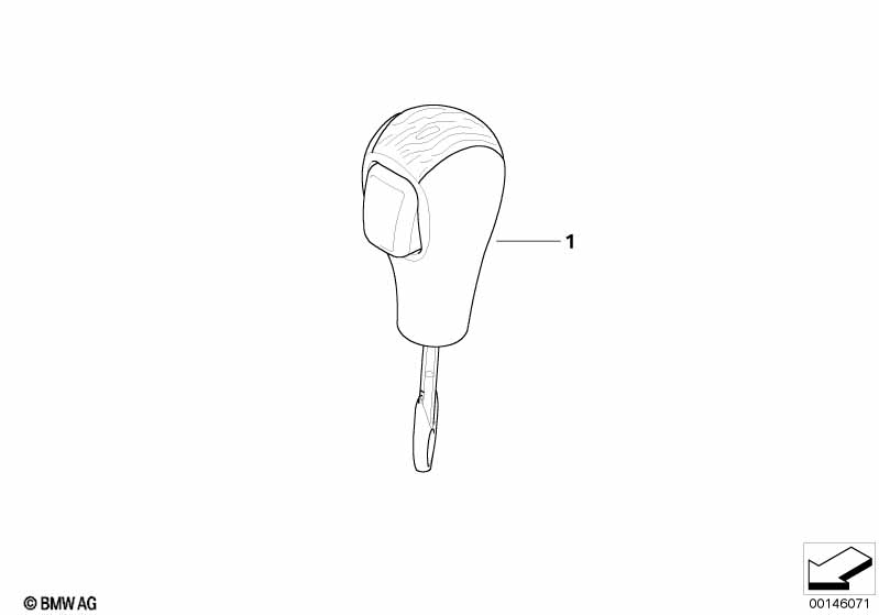 Individual selector lever handle, wood