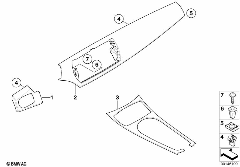 Genuine BMW 51458035364 E85 E86 Decor Strip For I-Panel, Leather, Right IMOLAROT (Inc. Z4 3.0i, Z4 2.5si & Z4 2.2i) | ML Performance EU Car Parts