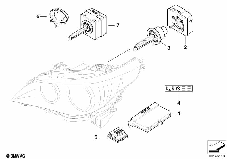 Headlight, electronic parts, Xenon light