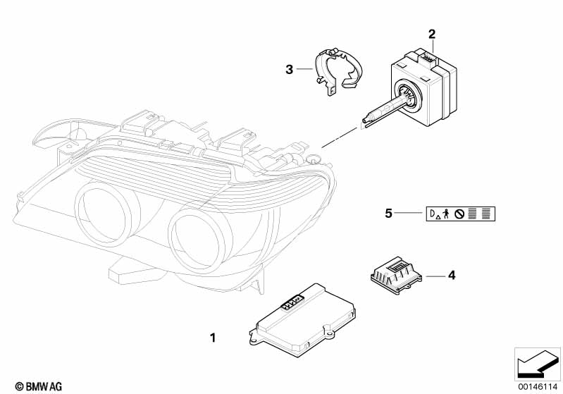 Headlight, electronic parts, Xenon light