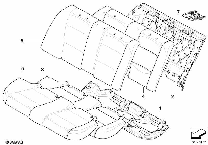 Seat rear, upholstery & cover base seat