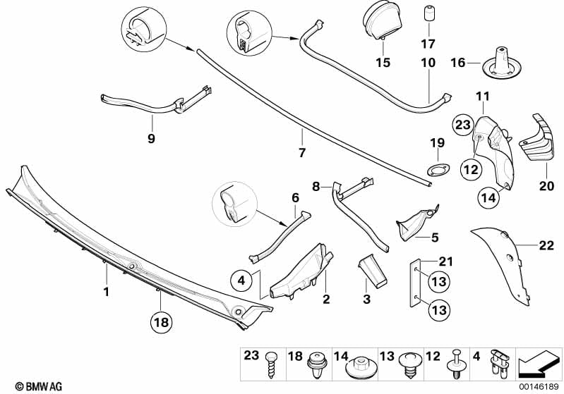 Various mounted parts