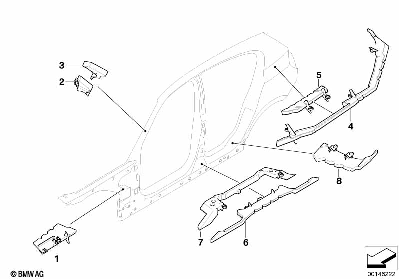 Cavity shielding, side frame