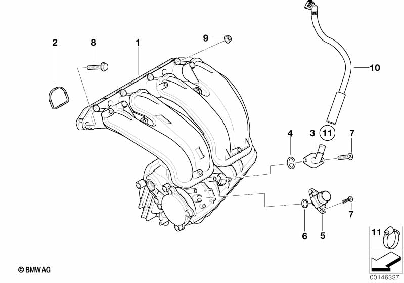 Genuine BMW 11617515728 E46 Angle Connector (Inc. 316ti, 316Ci & 316i) | ML Performance UK Car Parts