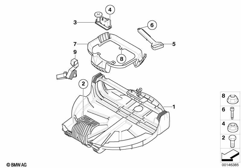 Genuine BMW 51713428665 E83 Space Saver Spare Tire Cup (Inc. X3) | ML Performance UK Car Parts
