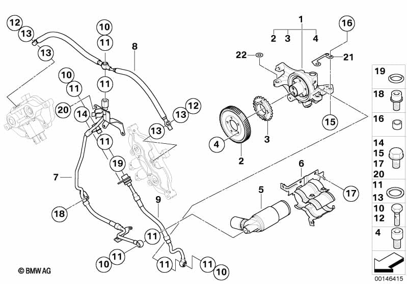 VANOS cylinder head mounting parts