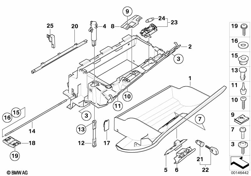 Genuine BMW 51163418919 E83 E53 Glove Box Damper (Inc. X3) | ML Performance UK Car Parts
